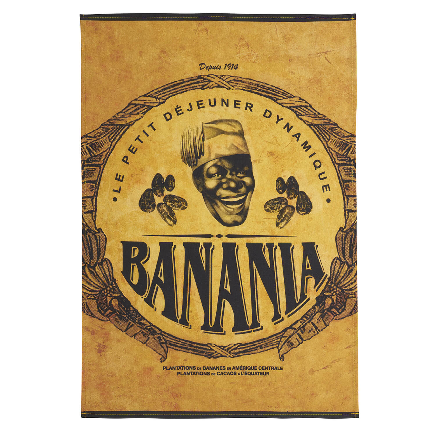 Torchon BANANIA Cacao en coton imprimé – Coucke - COUCKE