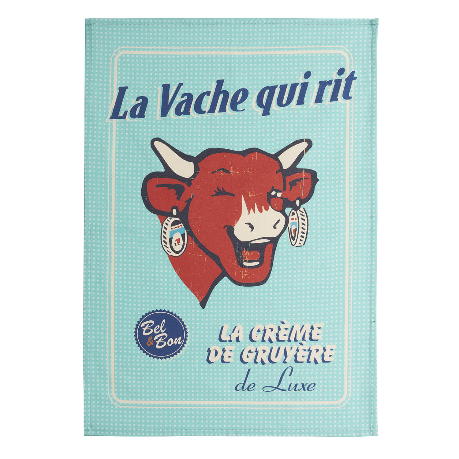 Torchon LA VACHE QUI RIT Crème de gruyère en coton imprimé – Coucke - COUCKE