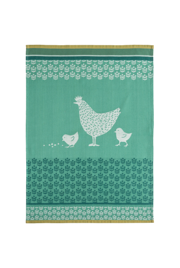 Torchon en jacquard de coton COCOTTE VERT