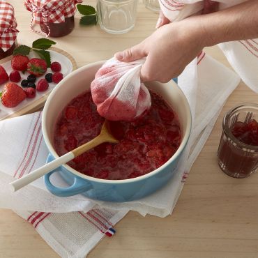 Torchon en lin ÉTAMINE A CONFITURE ROUGE