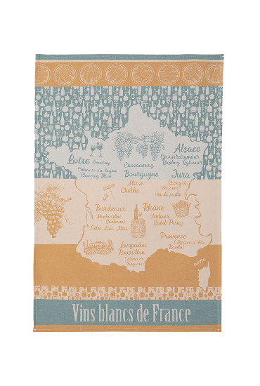 Tea towel in cotton jacquard VINS BLANCS
