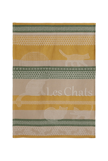 Torchon en jacquard de coton LES CHATS