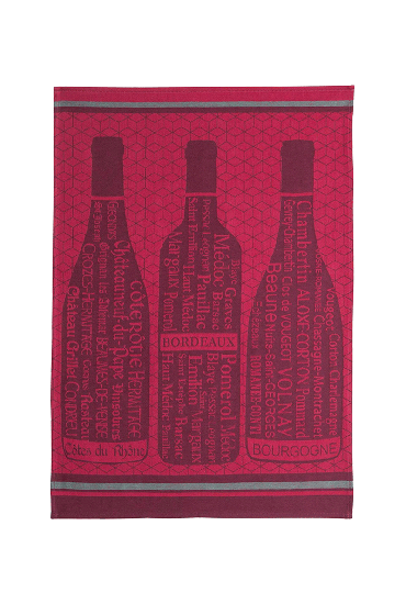 Tea towel in cotton jacquard BOUTEILLE DE VIN