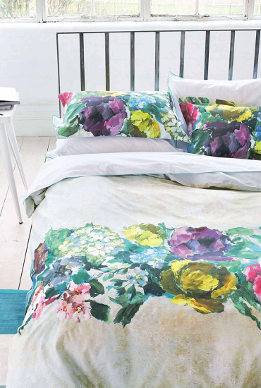 Printed duvet cover in cotton sateen GHIRLANDA 140x200 cm - Designers Guild