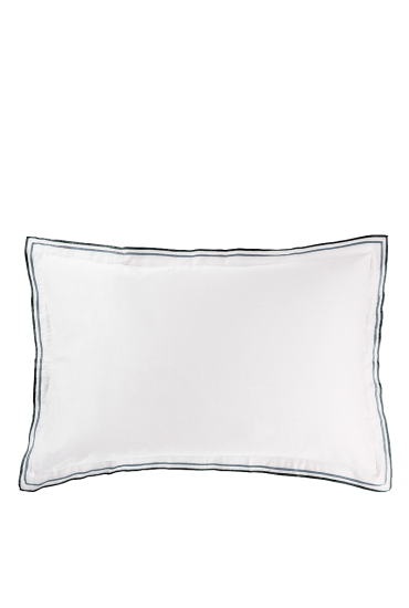 Plain pillowcase in cotton percale ASTOR Graphite 50x75 cm - Designers Guild