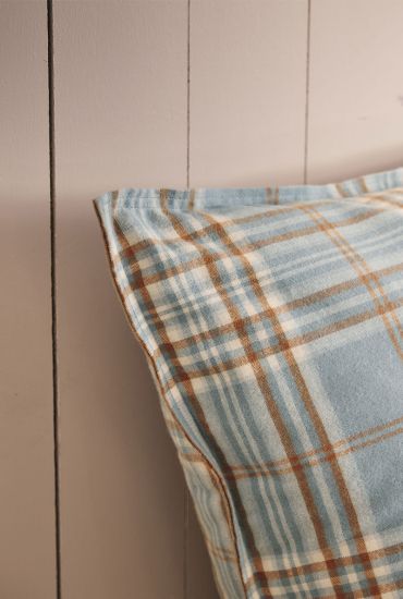 Taie d'oreiller en flanelle de coton Tartan