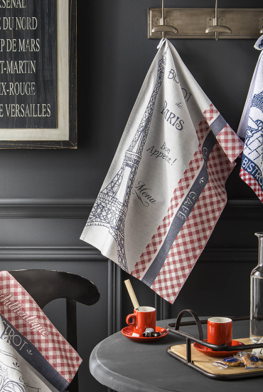 Cotton jacquard tea towel Authentique Bistrot 50x75 cm