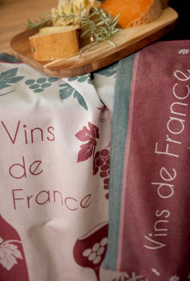 Torchon en jacquard de coton Côté cave