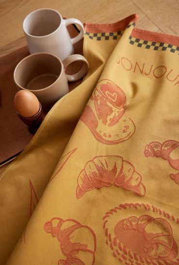 Torchon en jacquard de coton Le croissant