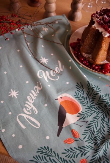 Torchon en coton Nuit de noël