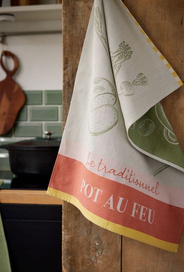Torchon en jacquard de coton L'art du pot au feu