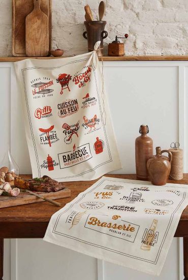 Cotton tea towel Brasserie