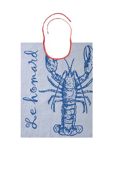 Lobster bib in cotton HOMARD BLEU