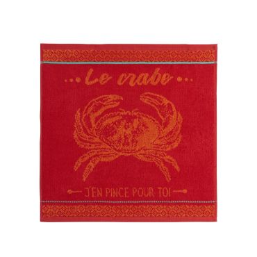 Essuie mains de cuisine en coton CRABE ROUGE