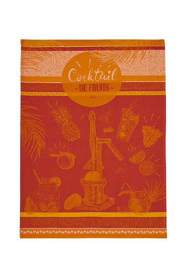 Tea towel in cotton jacquard COCKTAIL DE FRUITS