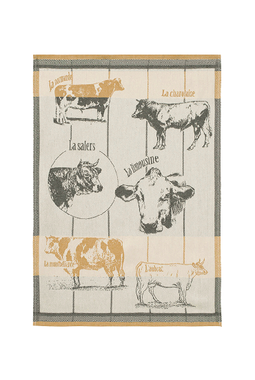 Torchon en jacquard de coton RACES BOVINES