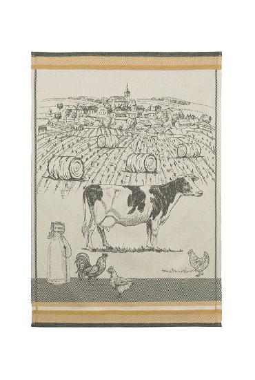 Torchon en jacquard de coton VACHES LAITIÈRES