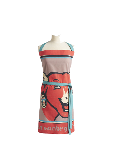 Apron THE LAUGHING COW Vachement bon in cotton printed 85x76 cm