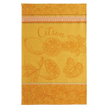 Torchon CITRON en jacquard de coton 50x75 cm