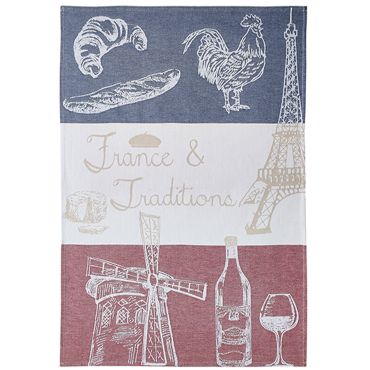 Torchon en jacquard de coton FRANCE ET TRADITIONS