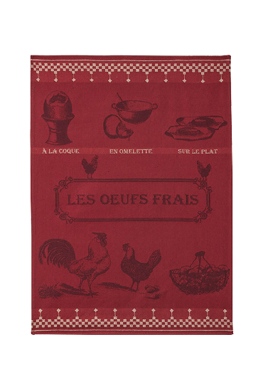 Torchon en jacquard de coton OEUFS FRAIS