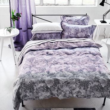 Drap housse en satin de coton FILIGRIANA AMETHYST