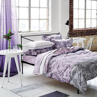 Bed linen set in cotton sateen FILIGRIANA AMETHYST
