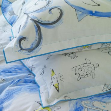 Pillowcase in cotton WHALE OF A TIME