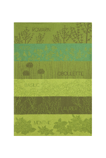 Torchon en jacquard de coton HERBES AROMATIQUES