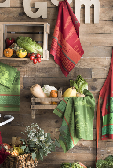 Torchon en jacquard de coton Tomates du Potager 