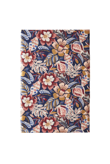 Drap plat en satin de coton FOLK FLOWERS