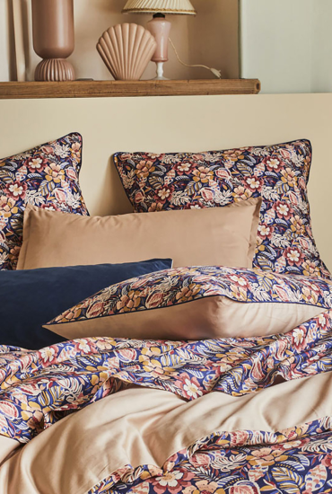 Housse de couette en satin de coton FOLK FLOWERS