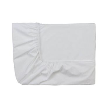 Drap housse uni en coton 57 fils STAR LINE Blanc 80x200 cm