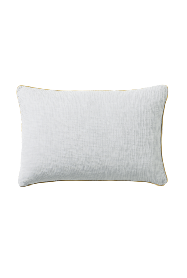 Cushion cover plain in washed cotton gauze INSEPARABLES Turtledove 40x60 cm