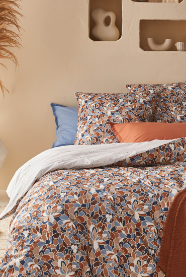 Parure de lit en percale de coton CYCLADES