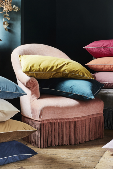 Cushion cover in 100% polyester velour GATSBY