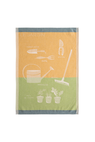 Torchon en jacquard de coton Le Jardin