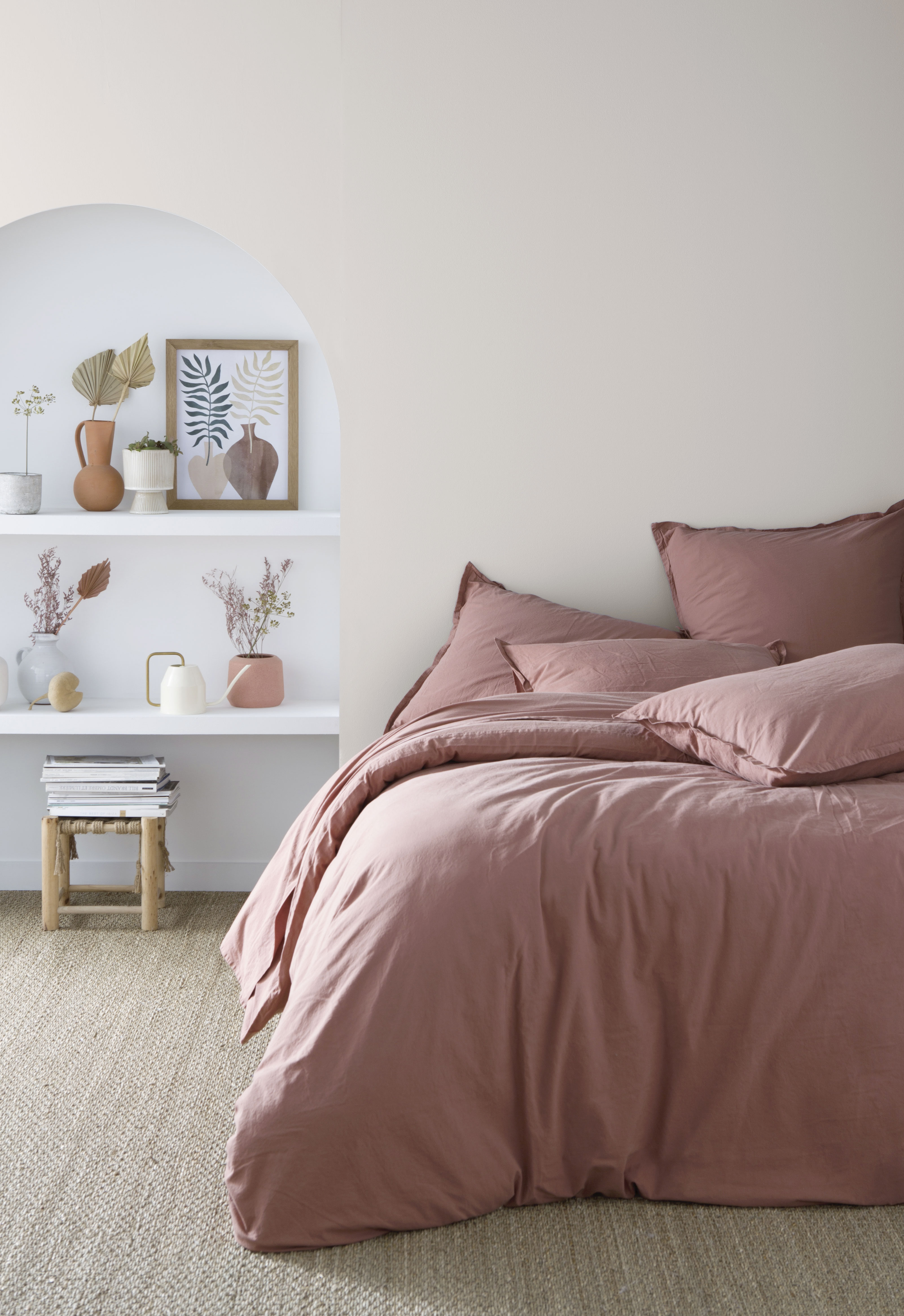 Parure de lit en coton lavé Soft Line Terracotta