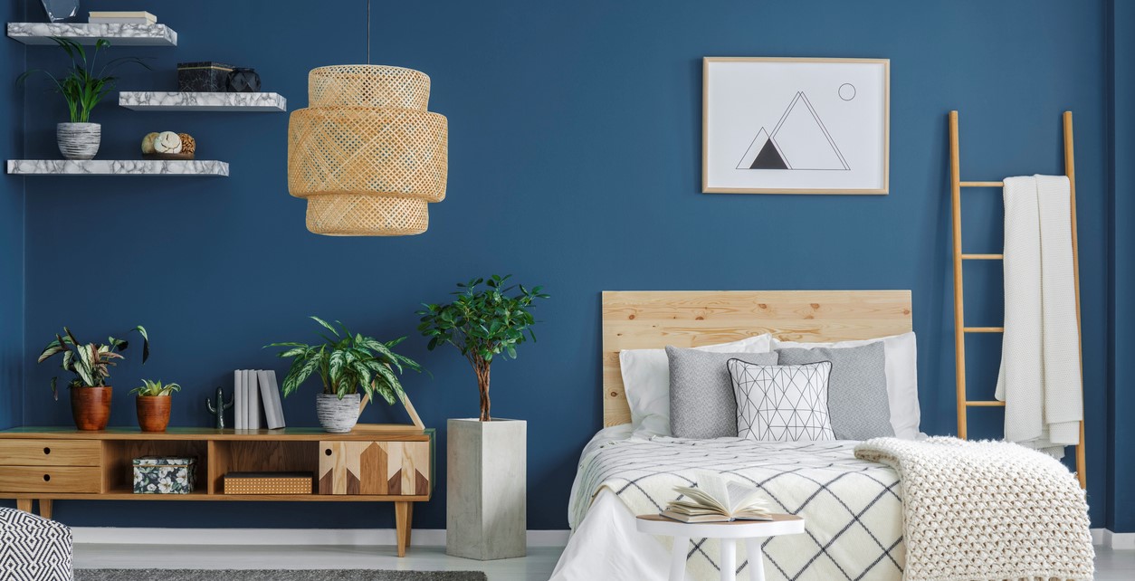 Chambre d’enfant bleu et orange