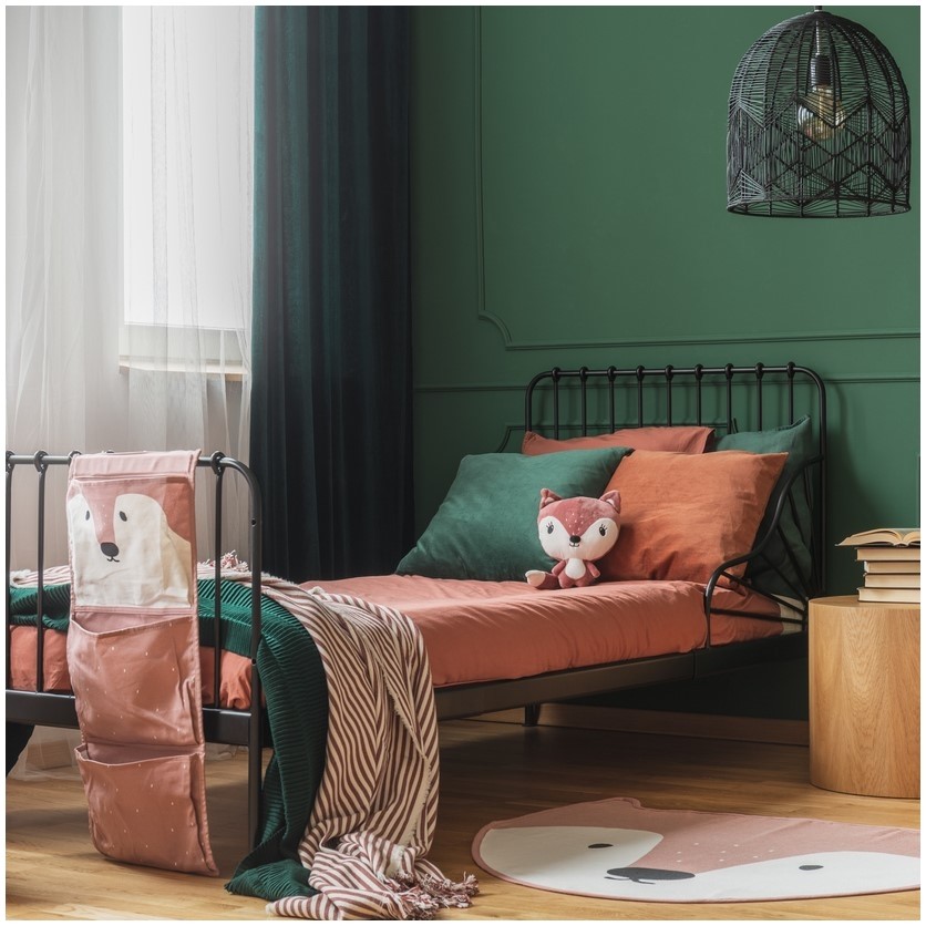 Chambre d'enfant vert et orange